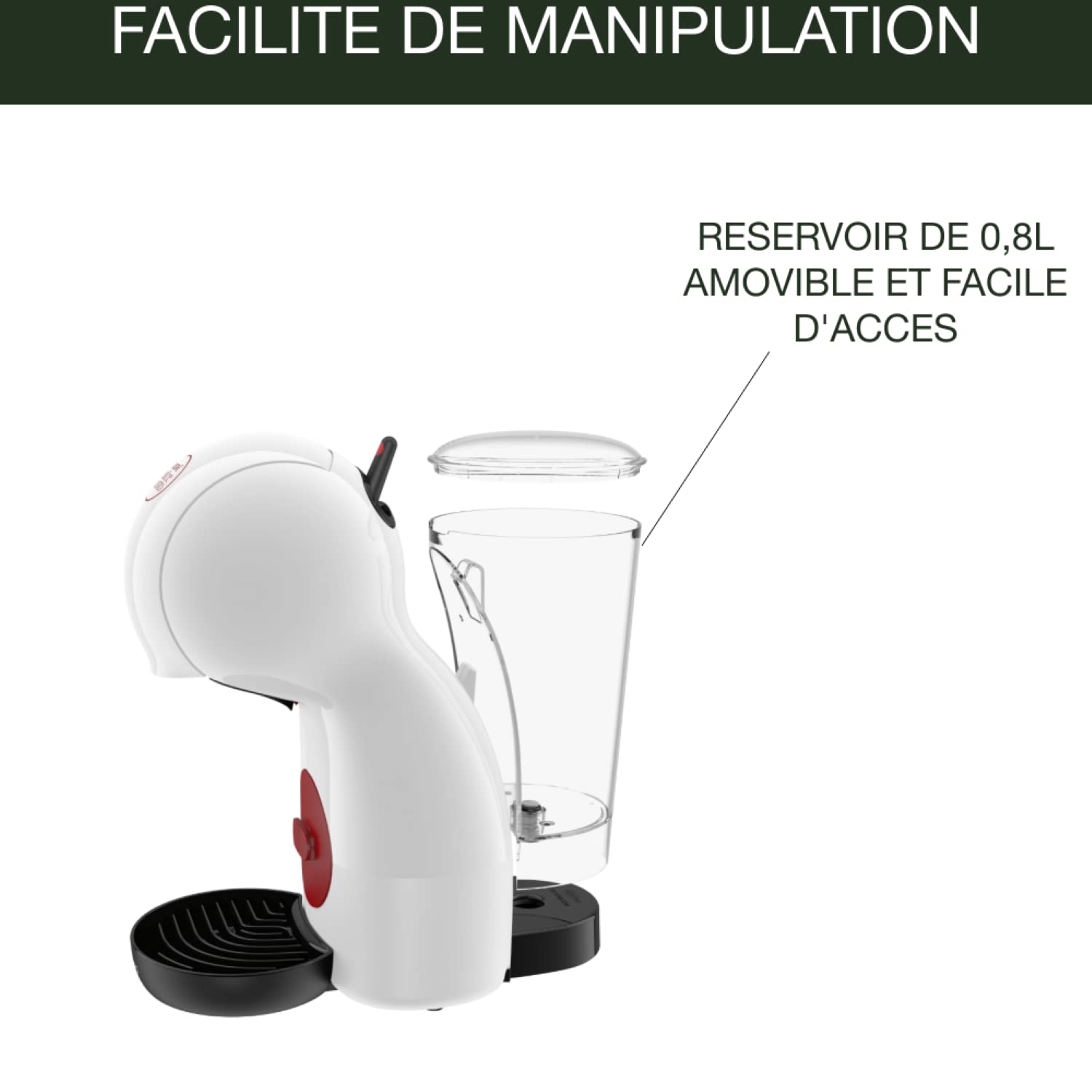 Dolce Gusto Piccolo XS — Machine à Café Blanc & Rouge | 15 Bars | KP1A3110