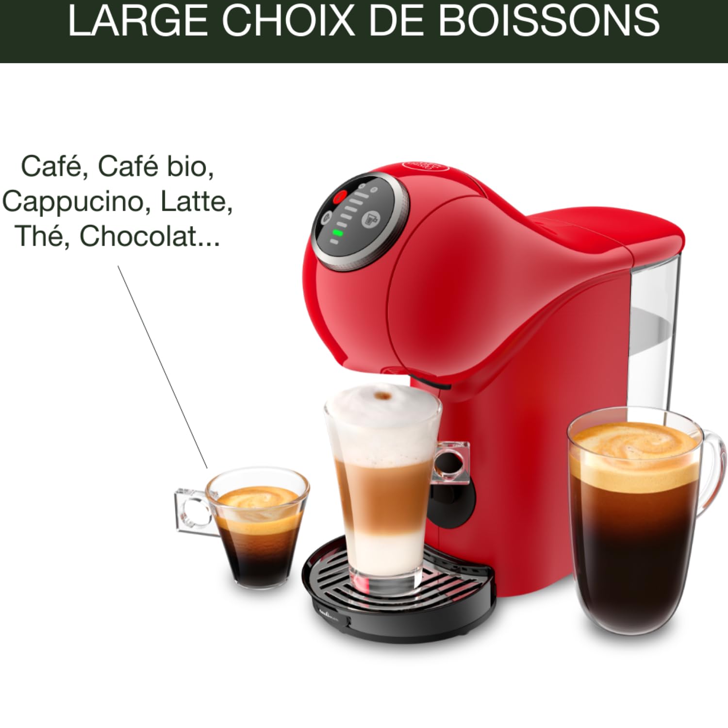 Dolce Gusto Genio S Plus — Machine à Café Rouge | Programmable | 15 Bars | KP340510