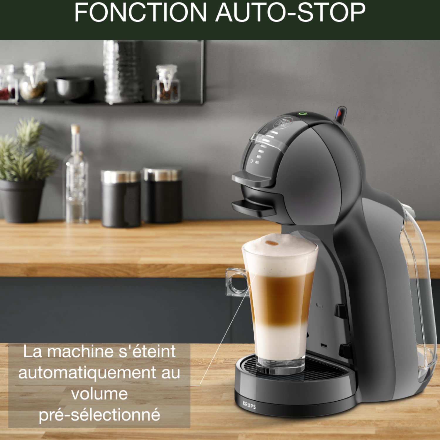 Dolce Gusto Mini Me — Machine à Café Noir & Anthracite | 0,8 L | 15 Bars | KP123810