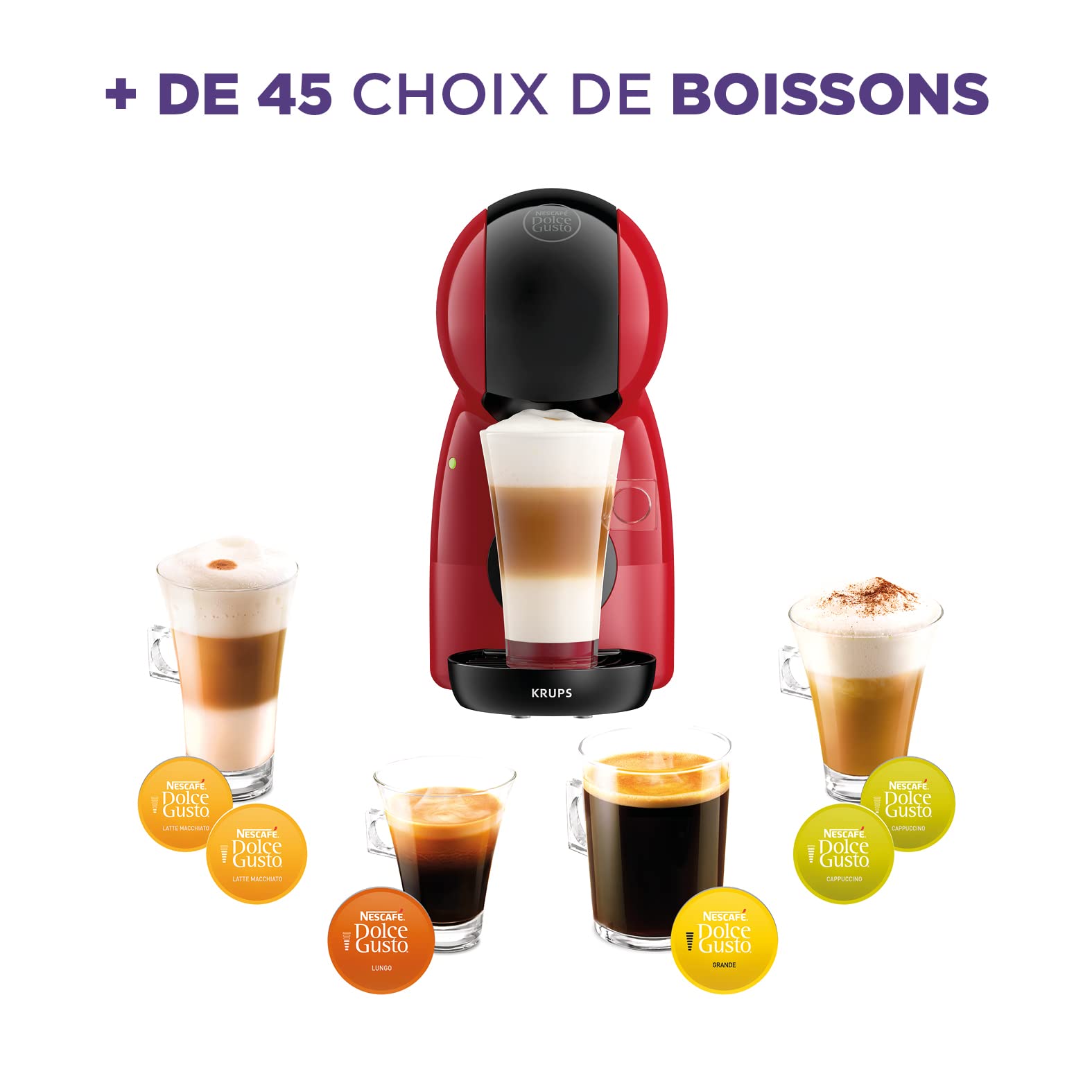 Dolce Gusto Piccolo XS — Machine à Café Capsules Rouge & Noir | 15 Bars | KP1A3510