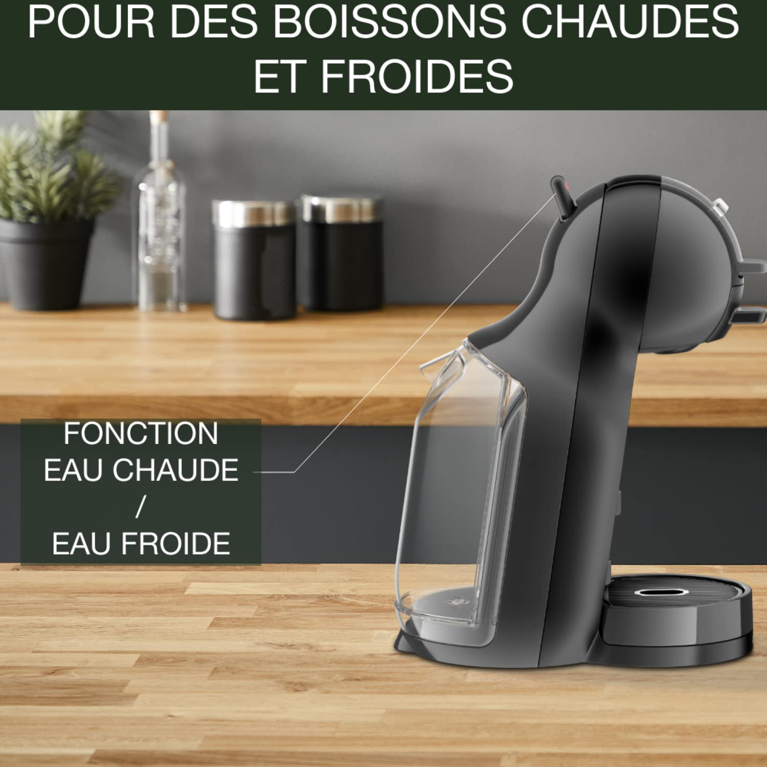 Dolce Gusto Mini Me — Machine à Café Noir & Anthracite | 0,8 L | 15 Bars | KP123810