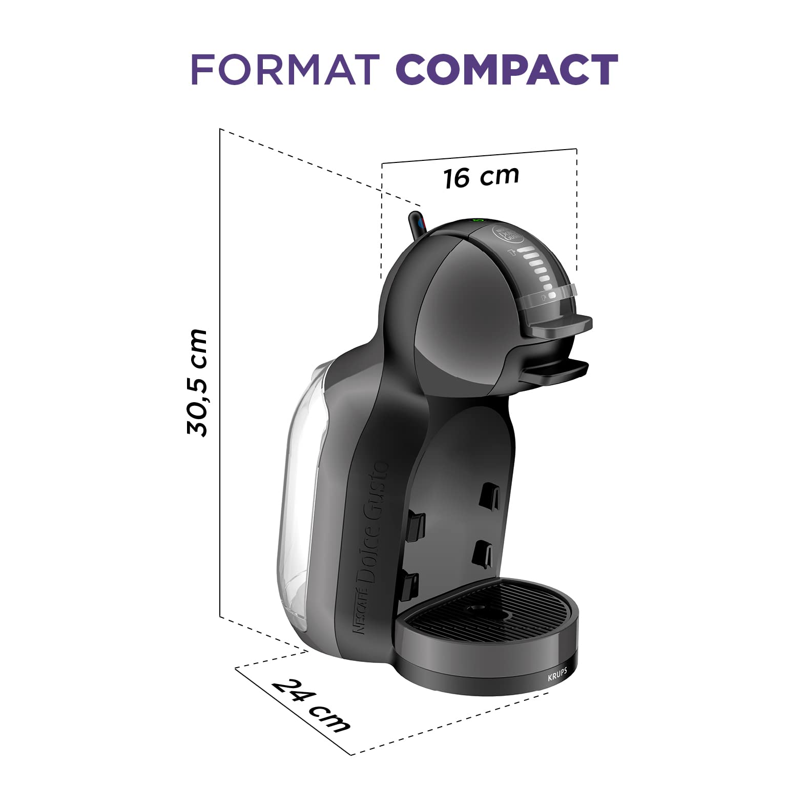 Dolce Gusto Mini Me — Cafetière Capsules Noire | 15 Bars | 35 Cafés | KP1238AS