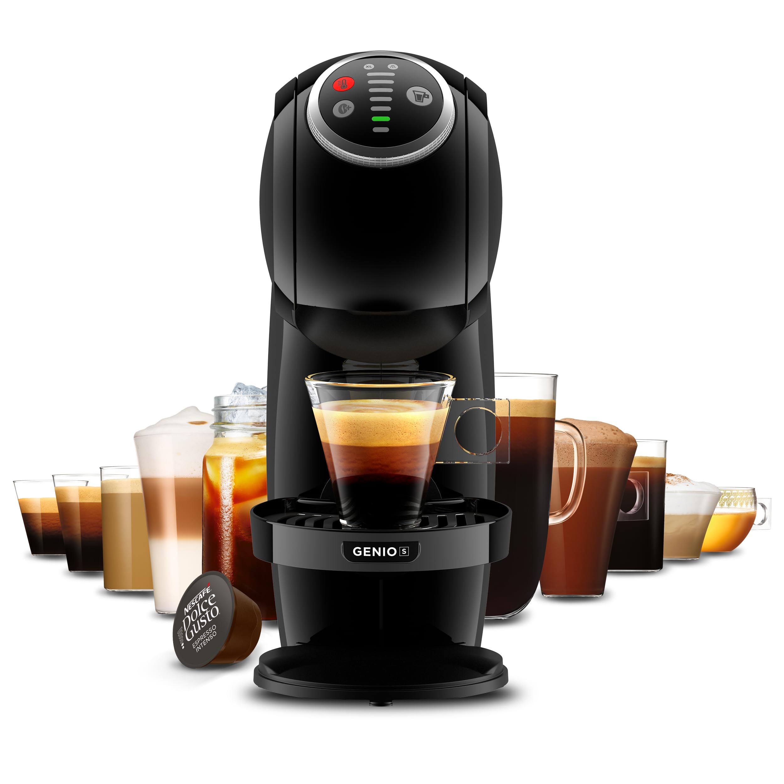 Dolce Gusto Genio Plus — Machine à Expresso Semi-Automatique Noire | 0,8 L | EDG315.B