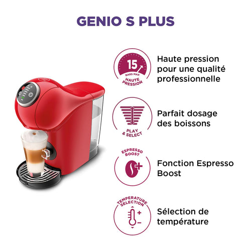 Dolce Gusto Genio S Plus — Machine à Café Rouge | Programmable | 15 Bars | KP340510